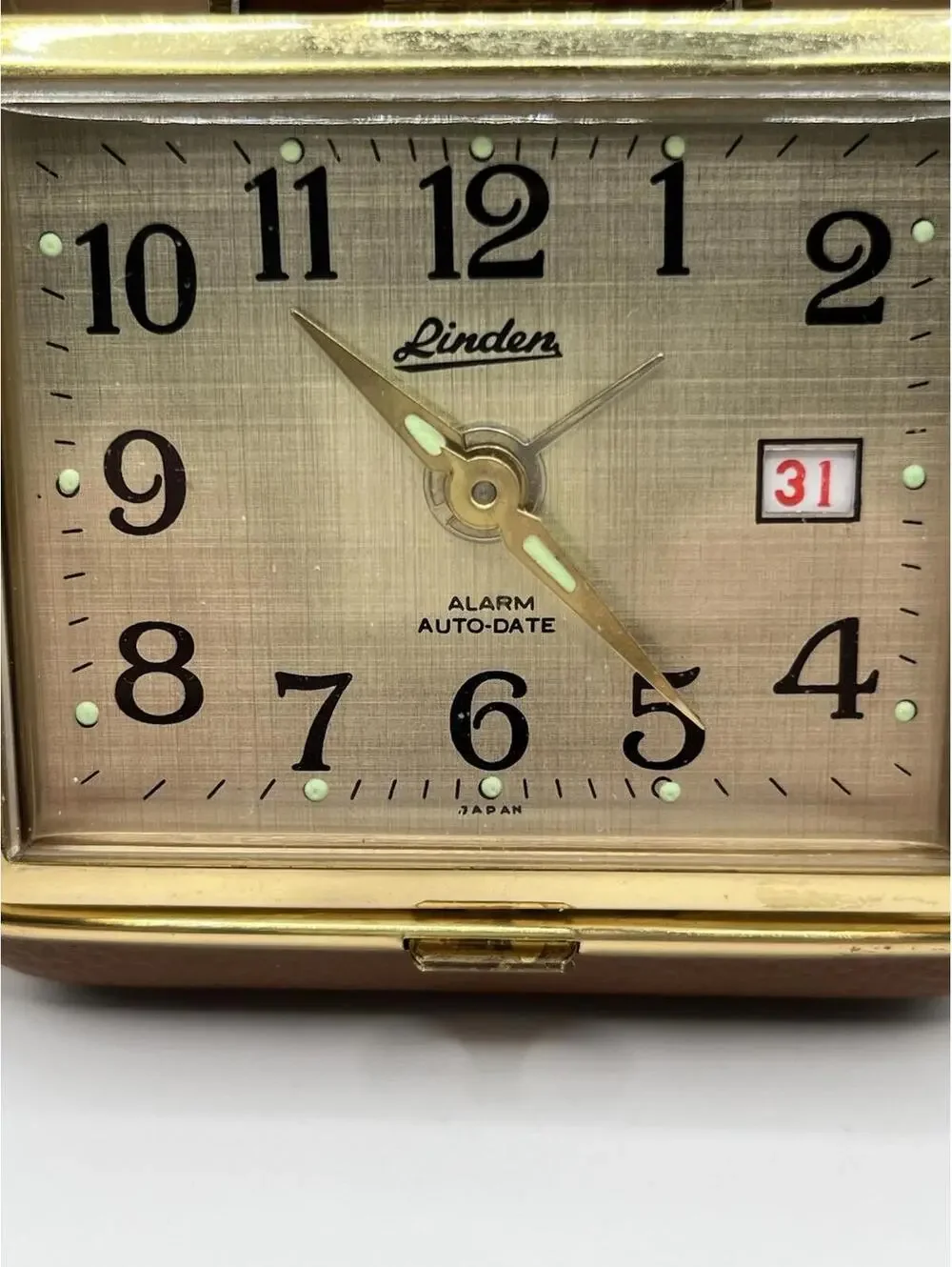 Vintage Linden Folding Travel Alarm Auto Date Clock-Parts Only-Non Working